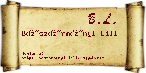 Böszörményi Lili névjegykártya