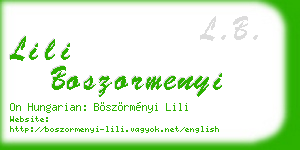 lili boszormenyi business card
